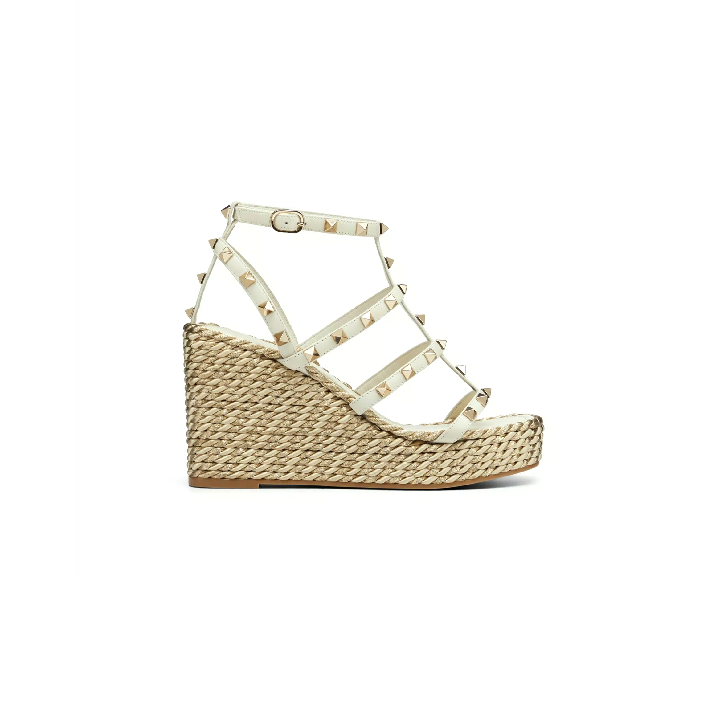 VALENTINO ROCKSTUD CALFSKIN WEDGE SANDAL WITH STRAPS 95MM 5W2S0F95EMP_I16